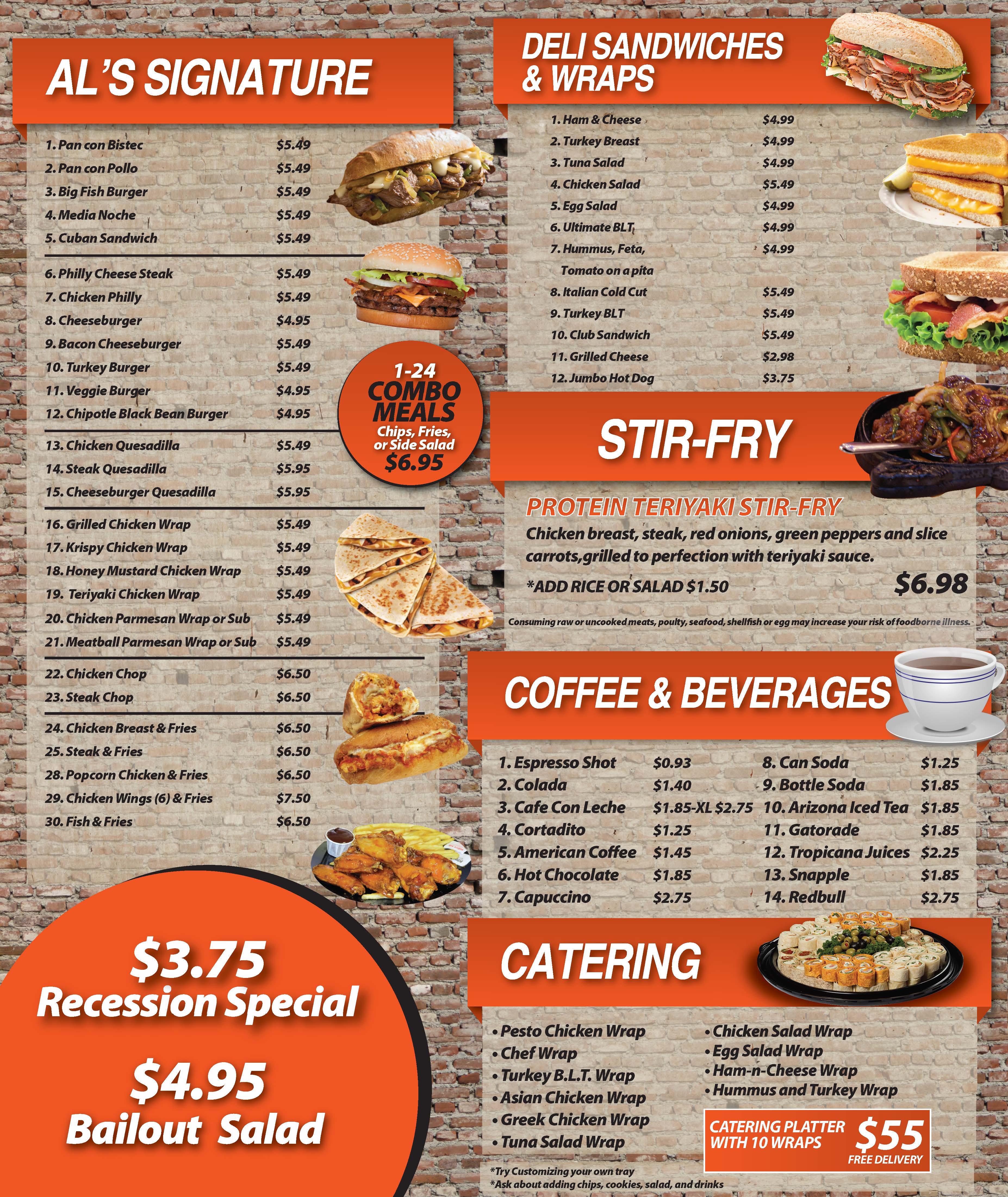Menu – Welcome to Al's Coffee Shop